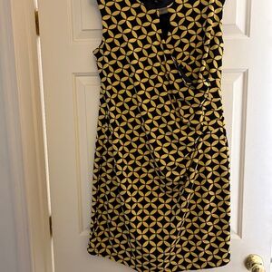 Black and Yellow half draped Dress-Size 14
